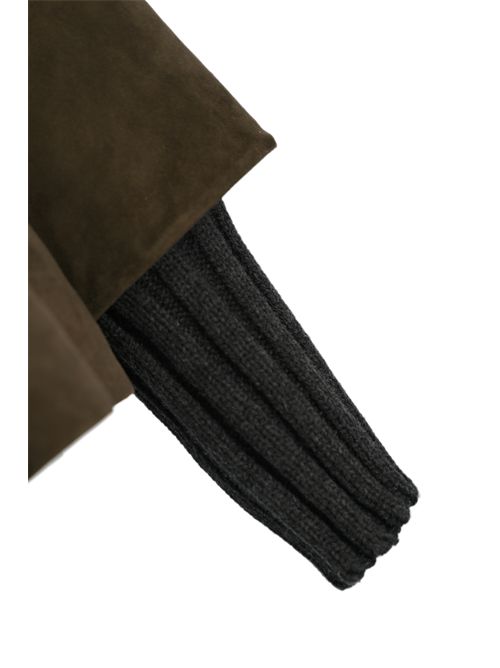 Giacca Gemini in suede e maglia Moka/Moro LEATHER AUTHORITY | GEMINI86